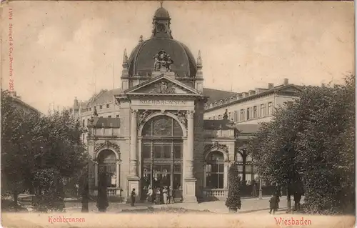 Ansichtskarte Wiesbaden Partie am Kochbrunnen 1900