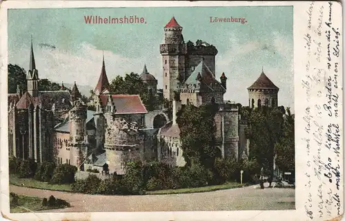 Bad Wilhelmshöhe-Kassel Cassel Löwenburg Burg Gesamtansicht Castle Postcard 1907