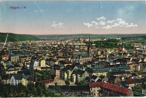 Ansichtskarte Hagen (Westfalen) Panorama-Ansicht Stadt Gesamtansicht 1923