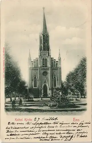 Ansichtskarte Bad Ems Katholische Kirche 1905