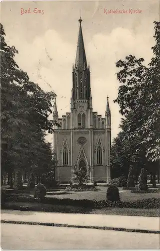 Ansichtskarte Bad Ems Partie a.d. Katholische Kirche 1906