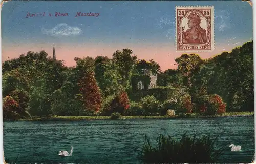 Biebrich-Wiesbaden Garten Partie Fluss Partie a.d. Moosburg 1910