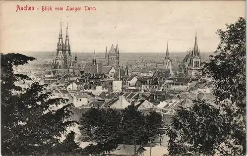 Ansichtskarte Aachen Stadt Panorama Blick vom Langen Turm 1910