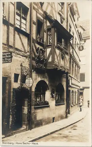Ansichtskarte Nürnberg Hans Sachs Haus, Strassen Ansicht 1920