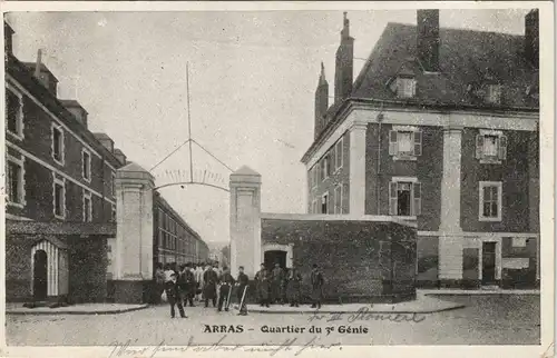 CPA Arras Atrecht Quartier du 3e Génie 1915   1. Weltkrieg als Feldpost gelaufen