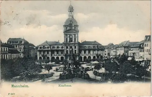 Ansichtskarte Mannheim Stadtteilansicht Blick auf das Kaufhaus 1907