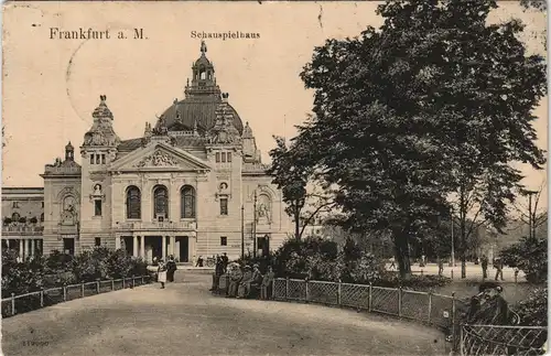 Ansichtskarte Frankfurt am Main Partie am Schauspielhaus 1910