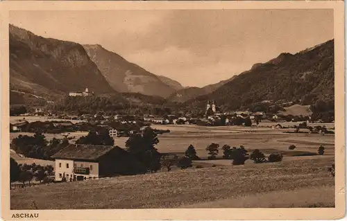 Ansichtskarte Aschau im Chiemgau Panorama-Ansicht 1921
