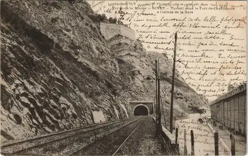 CPA Givet Givet (Djivet) Eisenbahntunnel und Kaserne 1906