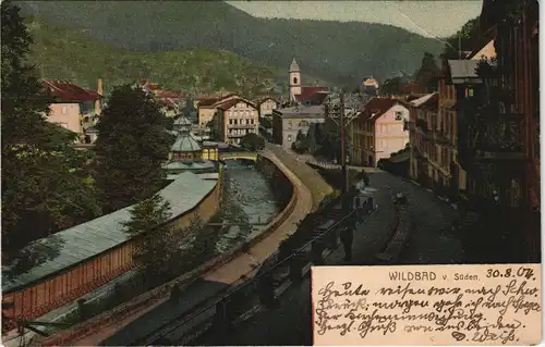 Ansichtskarte Bad Wildbad Straßenpartie 1904