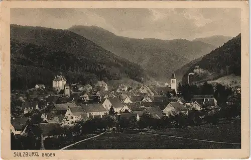 Ansichtskarte Sulzburg Blick auf die Stadt 1918