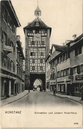 Ansichtskarte Konstanz Schnetztor, Geschäfte 1908