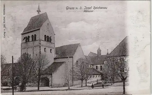 Ansichtskarte Insel Reichenau Straßenpartie am Münster 1911