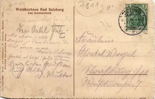 Ansichtskarte Sulzburg Stadtpartie, Künstlerkarte 1913