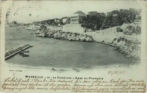 CPA Marseille LA CORNICHE L'ANSE DU PROPHÈTE 1902