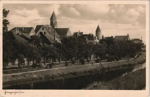 Ansichtskarte Gunzenhausen Stadtpartie am Fluss 1930