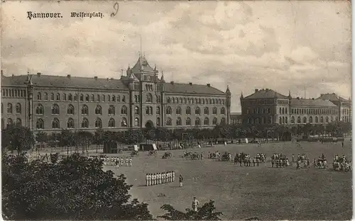 Ansichtskarte Hannover Parade auf dem Welfenplatz 1906