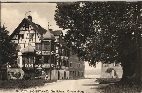 Ansichtskarte Gottlieben Drachenburg, Straße bei Konstanz 1911