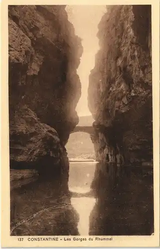 Constantine قسنطينة Les Gorges du Rhummel, Felsen Schlucht Algerien 1910