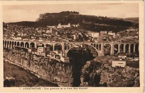 Constantine قسنطينة Panorama-Ansicht Vue generale Pont Sidi Rached 1910