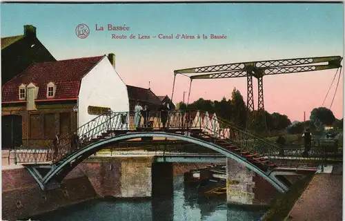 CPA La Bassée Route de Lens & Canal d'Aires à la Bassée 1910