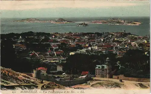 CPA Marseille Vue Panoramique et les Iles, Panorama-Ansicht 1907