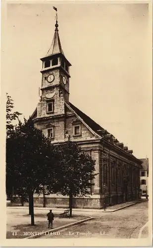 Montbeliard Montbéliard Le Temple, Platz vor dem Tempel-Gebäude (Kirche) 1920