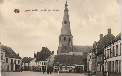 Postkaart Torhout Thourout Groote Markt - Großer Markt 1917
