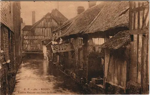 CPA Rouen Vieilles Maisons sur l'eau de Robec 1910