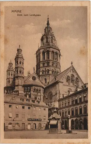 Ansichtskarte Mainz Dom, Leichplatz, Geschäft Franz Krosl 1920