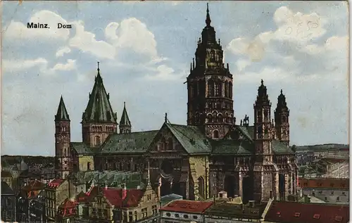 Ansichtskarte Mainz Dom Panorama Gesamtansicht 1920