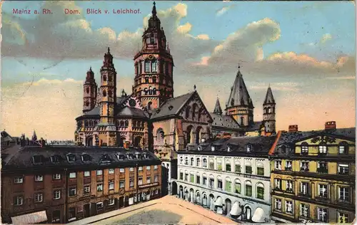 Ansichtskarte Mainz Dom Blick vom Leichhof 1911