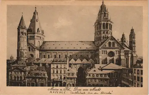 Ansichtskarte Mainz Dom Markt, Mayence Cathedrale 1910