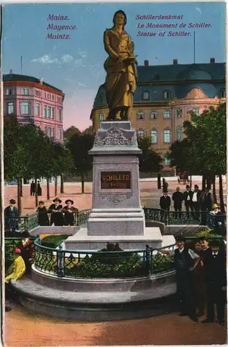 Ansichtskarte Mainz Schillerdenkmal Le Monument de Schiller 1910