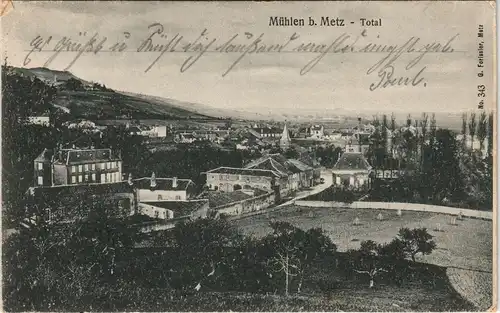 CPA Mühlen bei Metz Moulins-lès-Metz Stadtpartie 1914