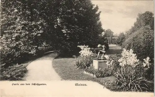 Insel Mainau-Konstanz Partie aus dem Schloßgarten, Schloss Garten Park 1900