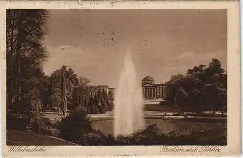 Bad Wilhelmshöhe-Kassel Cassel Fontäne Park beim Schloss Wilhelmshöhe 1922