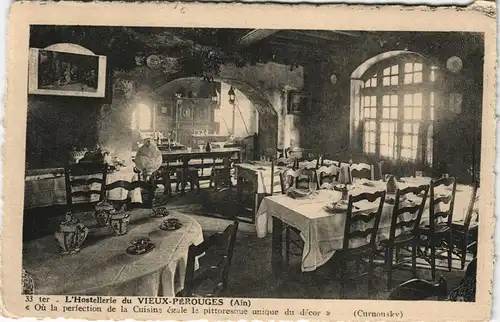 CPA Pérouges Gastraum - L´Hostellerie 1926