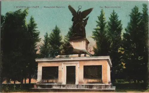 CPA Wörth an der Sauer Wœrth Das Bayerndenkmal 1919
