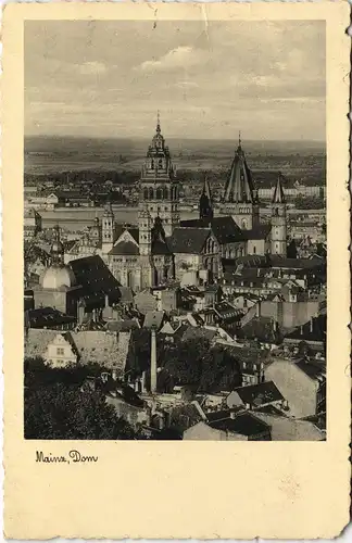 Ansichtskarte Mainz Dom und Stadt Teilansicht 1938