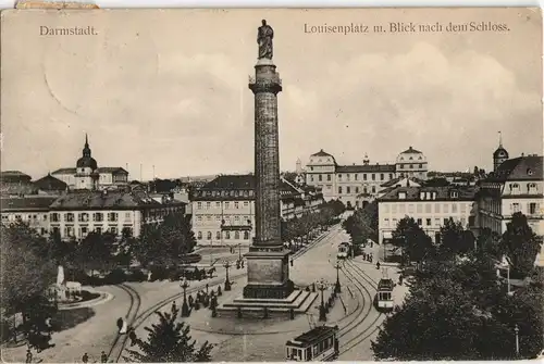 Darmstadt Louisenplatz m. Blick nach dem Schloss, Luisenplatz 1911