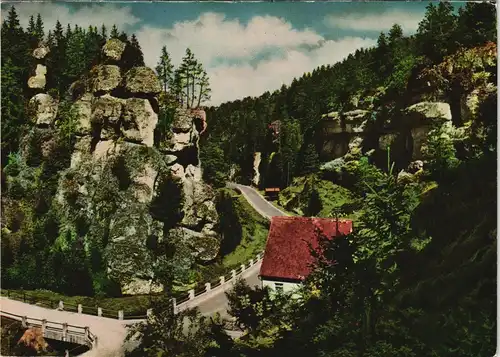 Ansichtskarte Pottenstein Felsenpartie im Weihersbachtal 1960