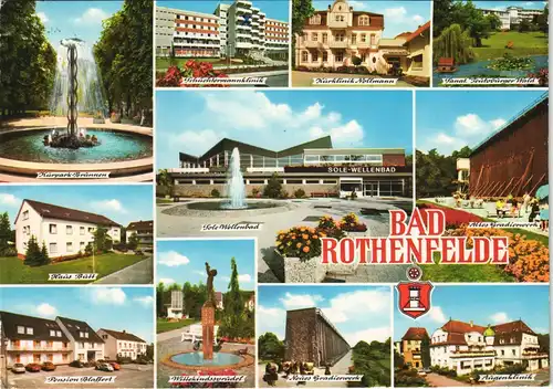 Bad Rothenfelde Mehrbildkarte mit vielen Einzel-Ansichten Fotos 1980