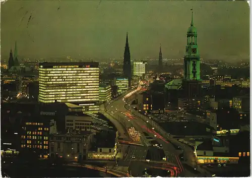 Altstadt-Hamburg Willy-Brandt-Straße (Ost-West-Straße) Abenddämmerung 1982