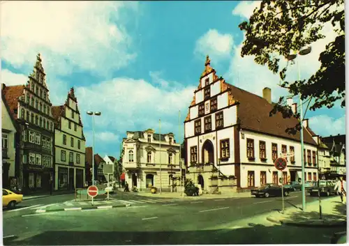 Ansichtskarte Bad Salzuflen Giebelhäuser u. Rathaus, Strassen Kreuzung 1970