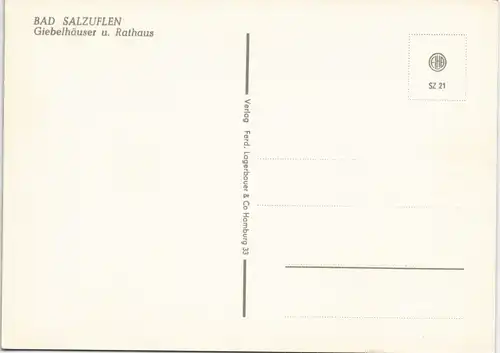 Ansichtskarte Bad Salzuflen Giebelhäuser u. Rathaus, Strassen Kreuzung 1970