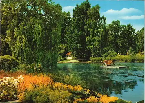 Ansichtskarte Bad Salzuflen Schwanenteich 1970