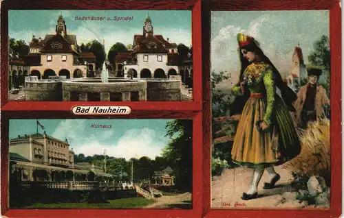 Ansichtskarte Bad Nauheim Mehrbild-AK Badehäuser, Kurhaus uvm. 1916