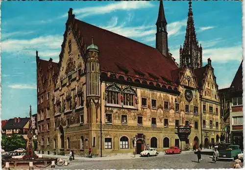 Ansichtskarte Ulm a. d. Donau VW Käfer Autos vor dem Rathaus 1970 #