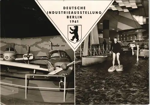 Berlin Deutsche Industrieausstellung Halle Flugzeuge 1961   Sonderstempel